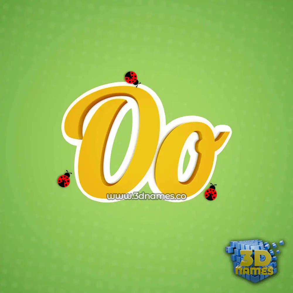 oo in Ladybugs style - 3D name wallpaper