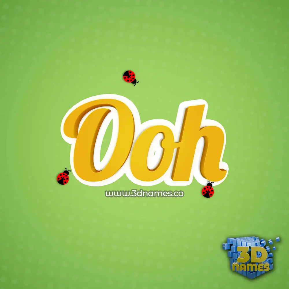 ooh in Ladybugs style - 3D name wallpaper