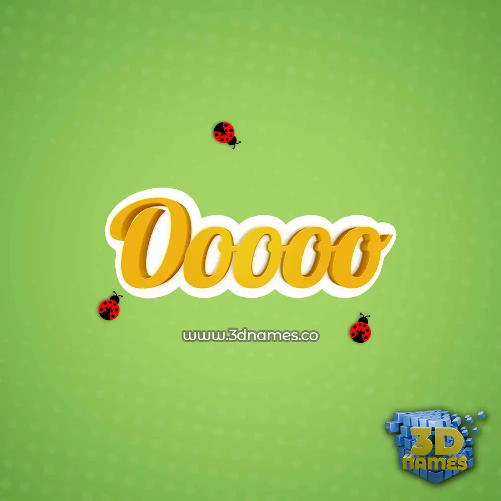 ooooo in Ladybugs style - 3D name wallpaper