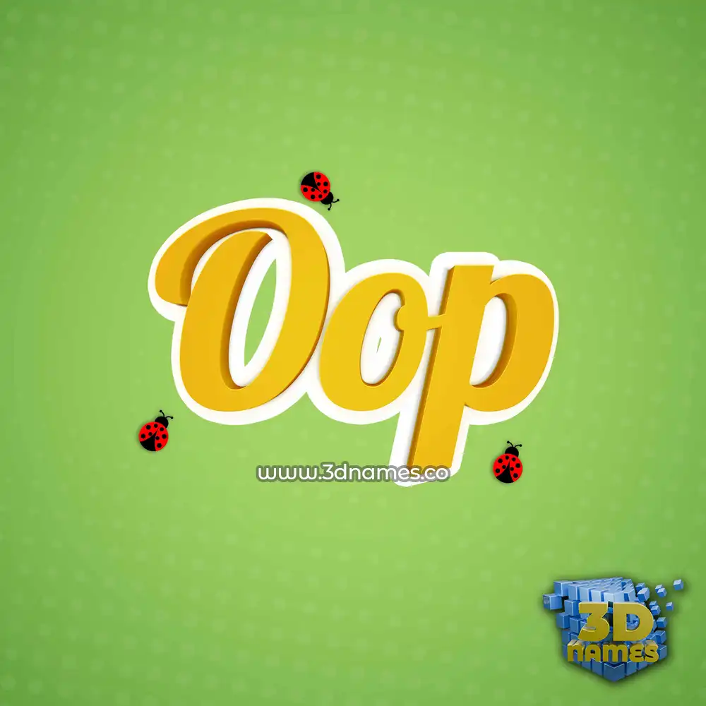 oop in Ladybugs style - 3D name wallpaper