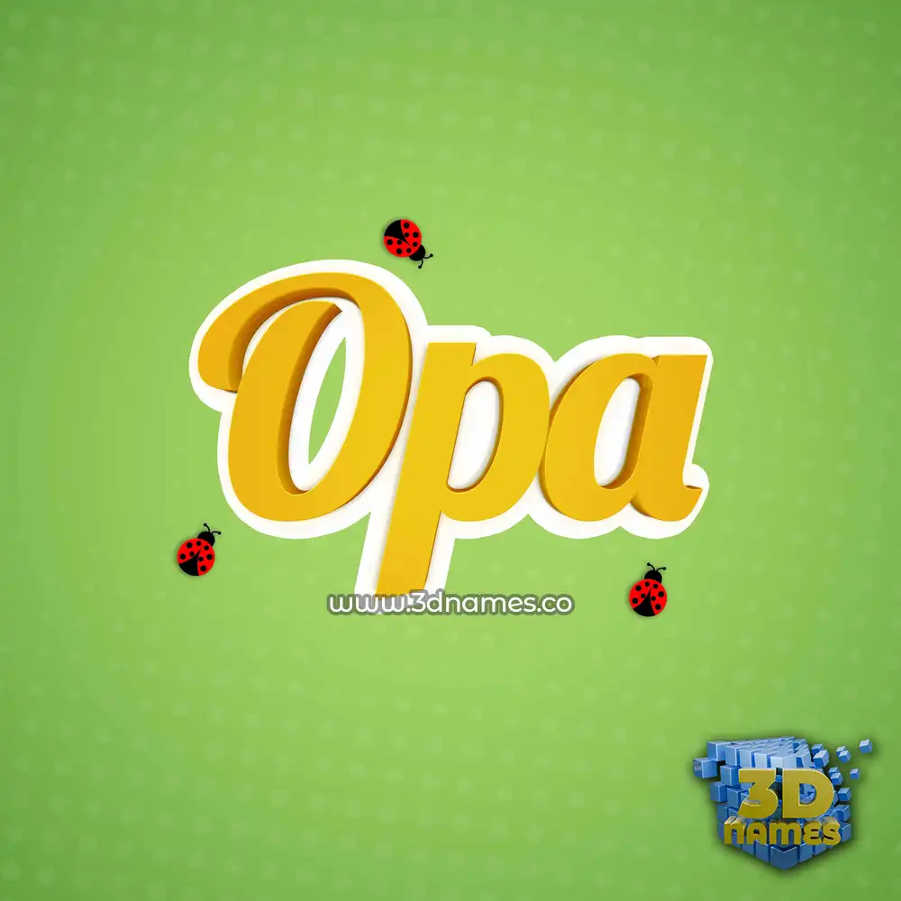 opa in Ladybugs style - 3D name wallpaper