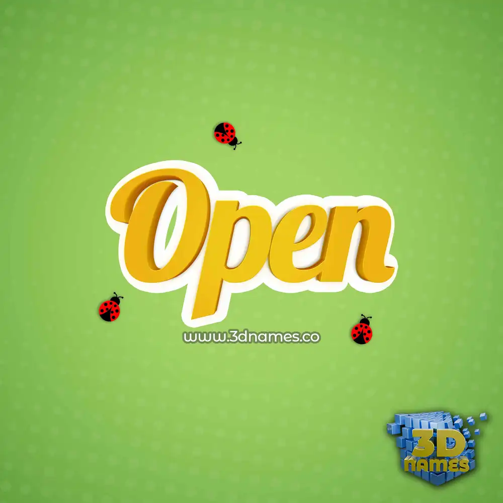 open in Ladybugs style - 3D name wallpaper