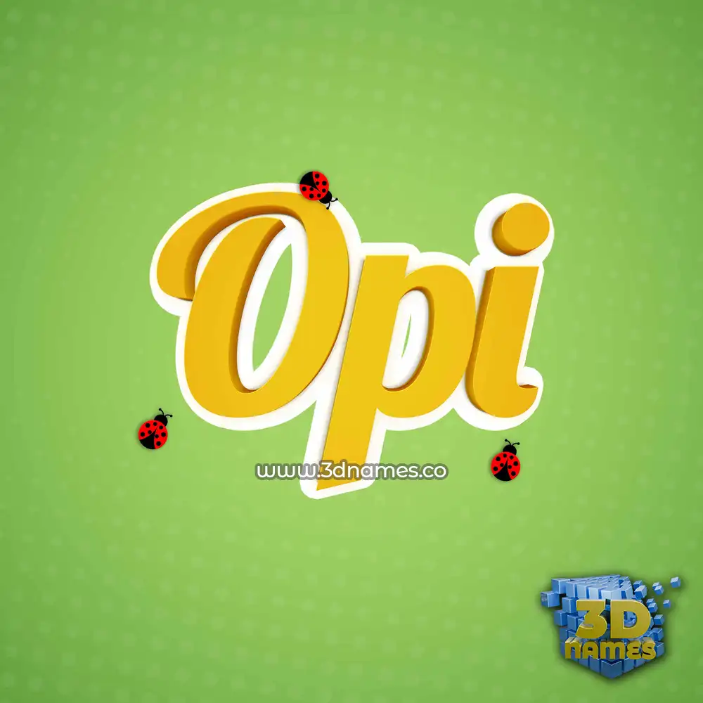 opi in Ladybugs style - 3D name wallpaper