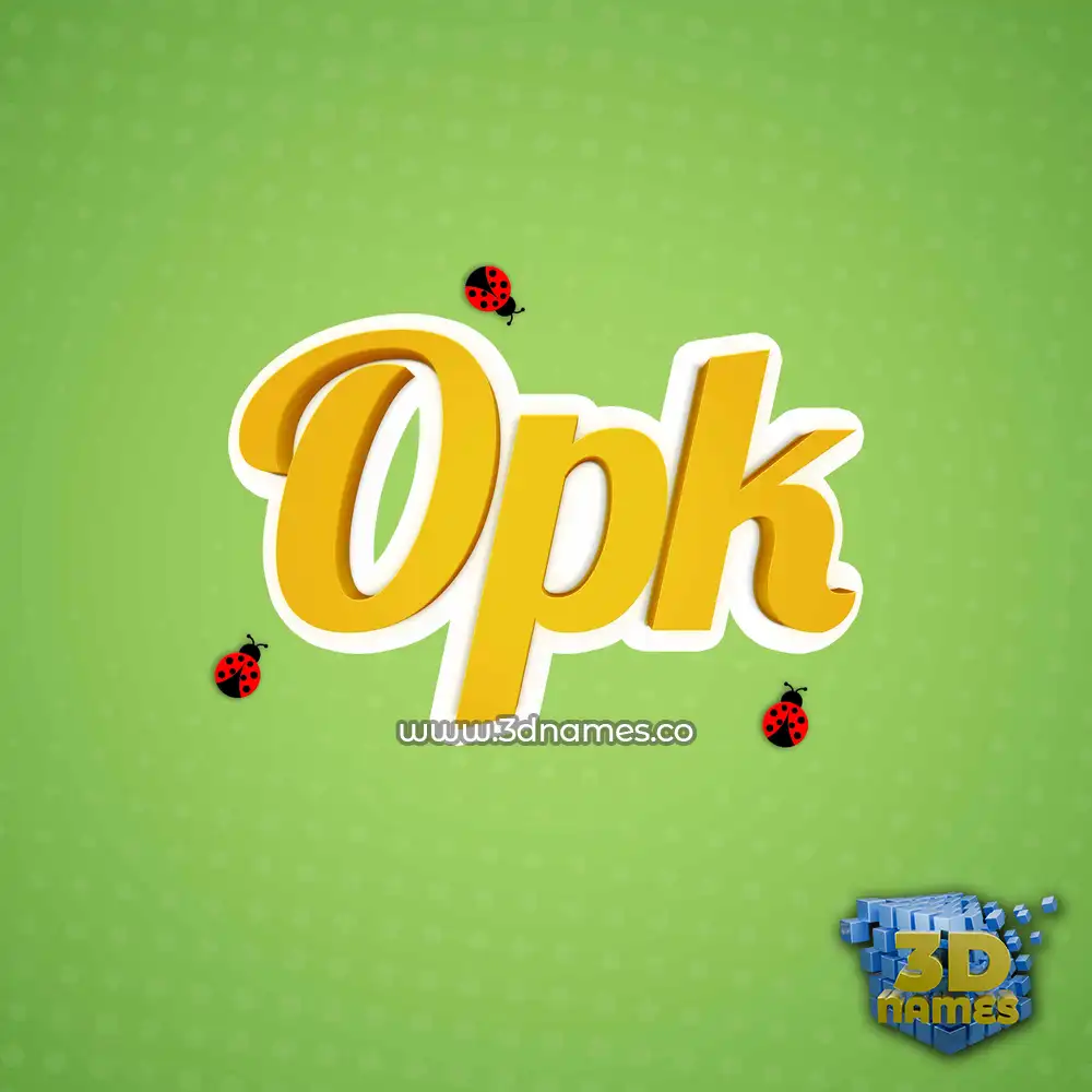 opk in Ladybugs style - 3D name wallpaper
