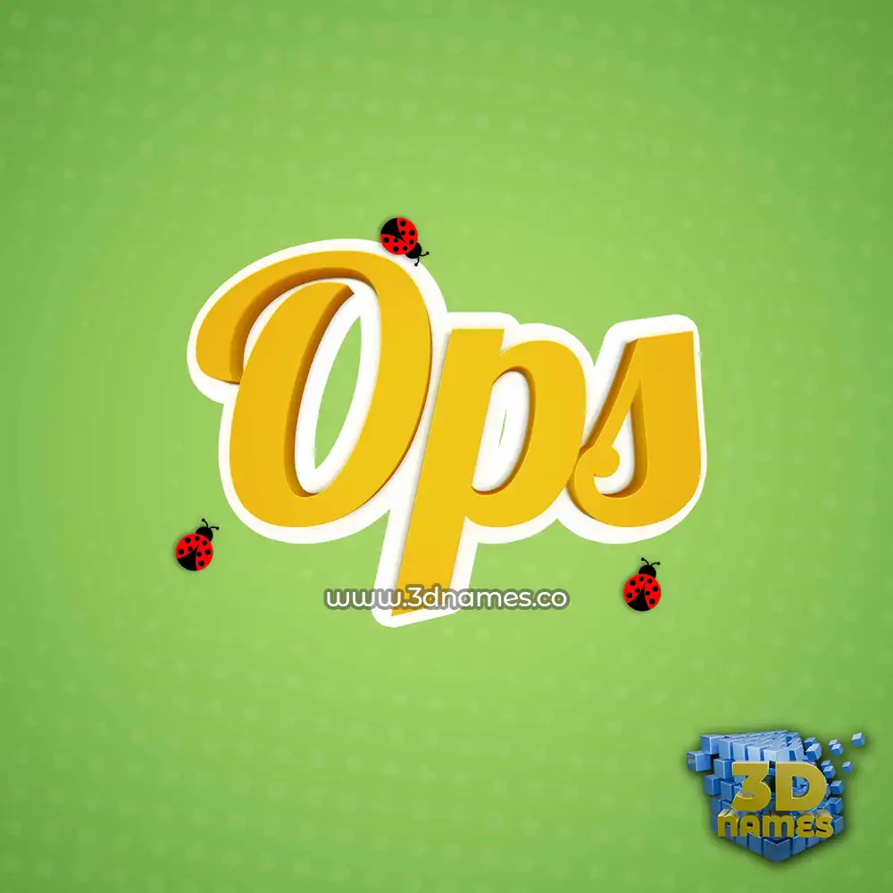 ops in Ladybugs style - 3D name wallpaper