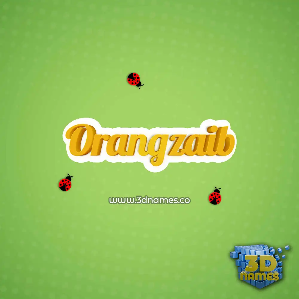 orangzaib in Ladybugs style - 3D name wallpaper