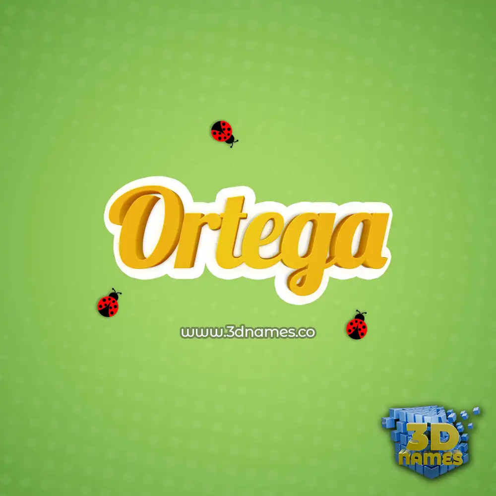 ortega in Ladybugs style - 3D name wallpaper