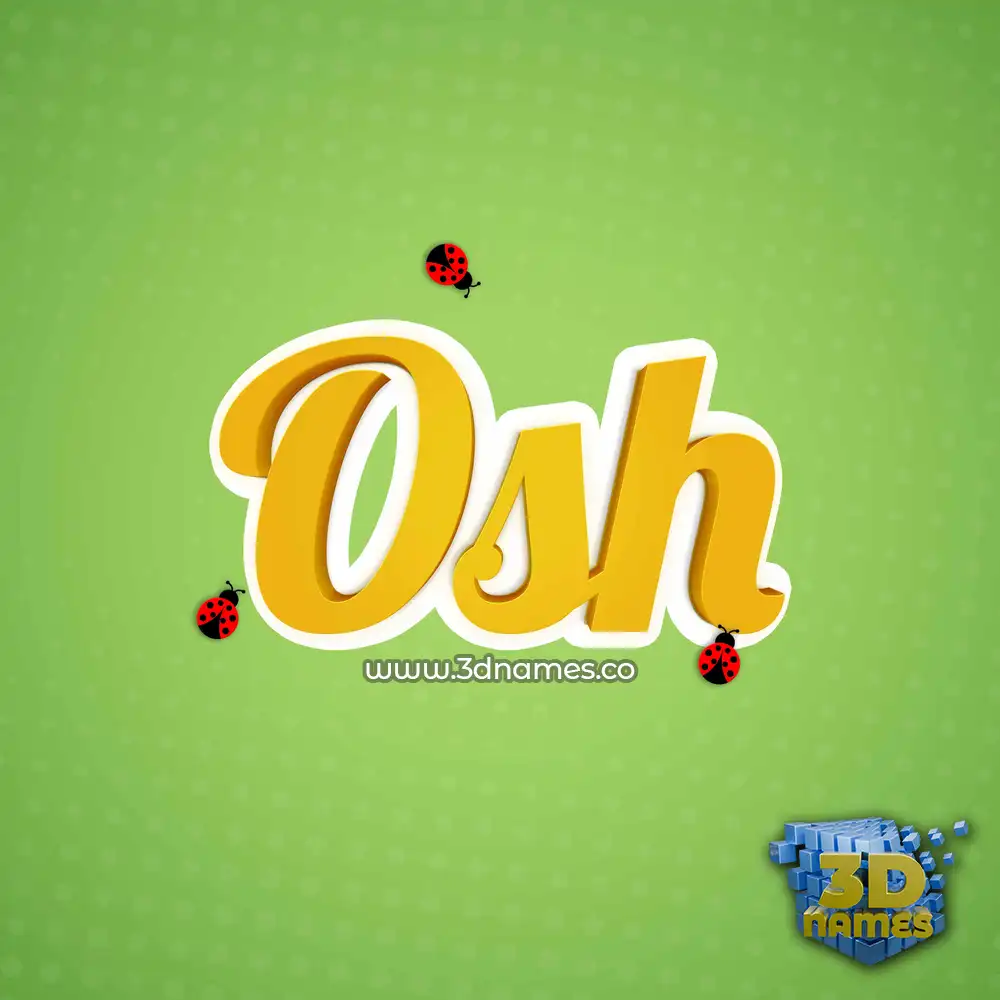 osh in Ladybugs style - 3D name wallpaper