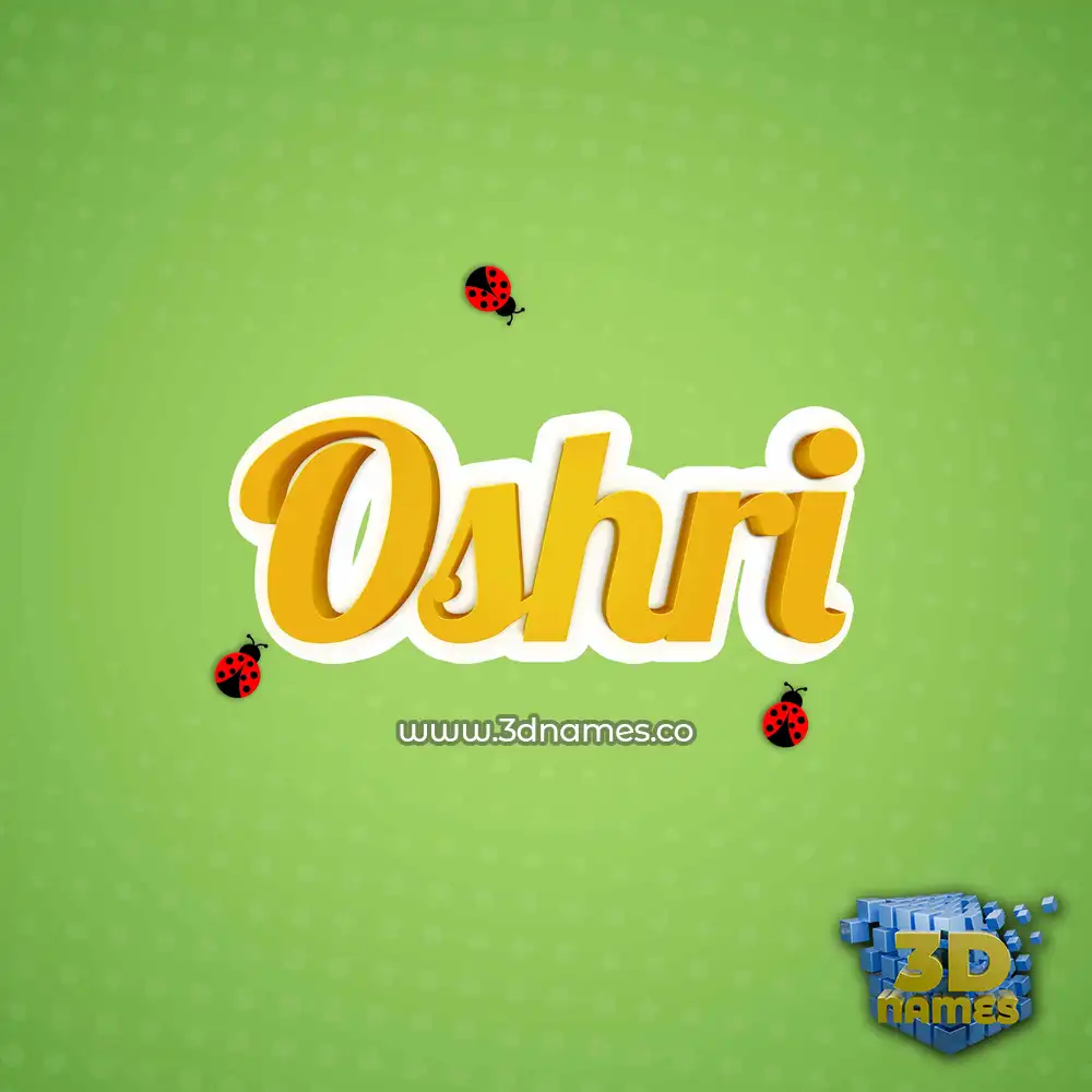 oshri in Ladybugs style - 3D name wallpaper