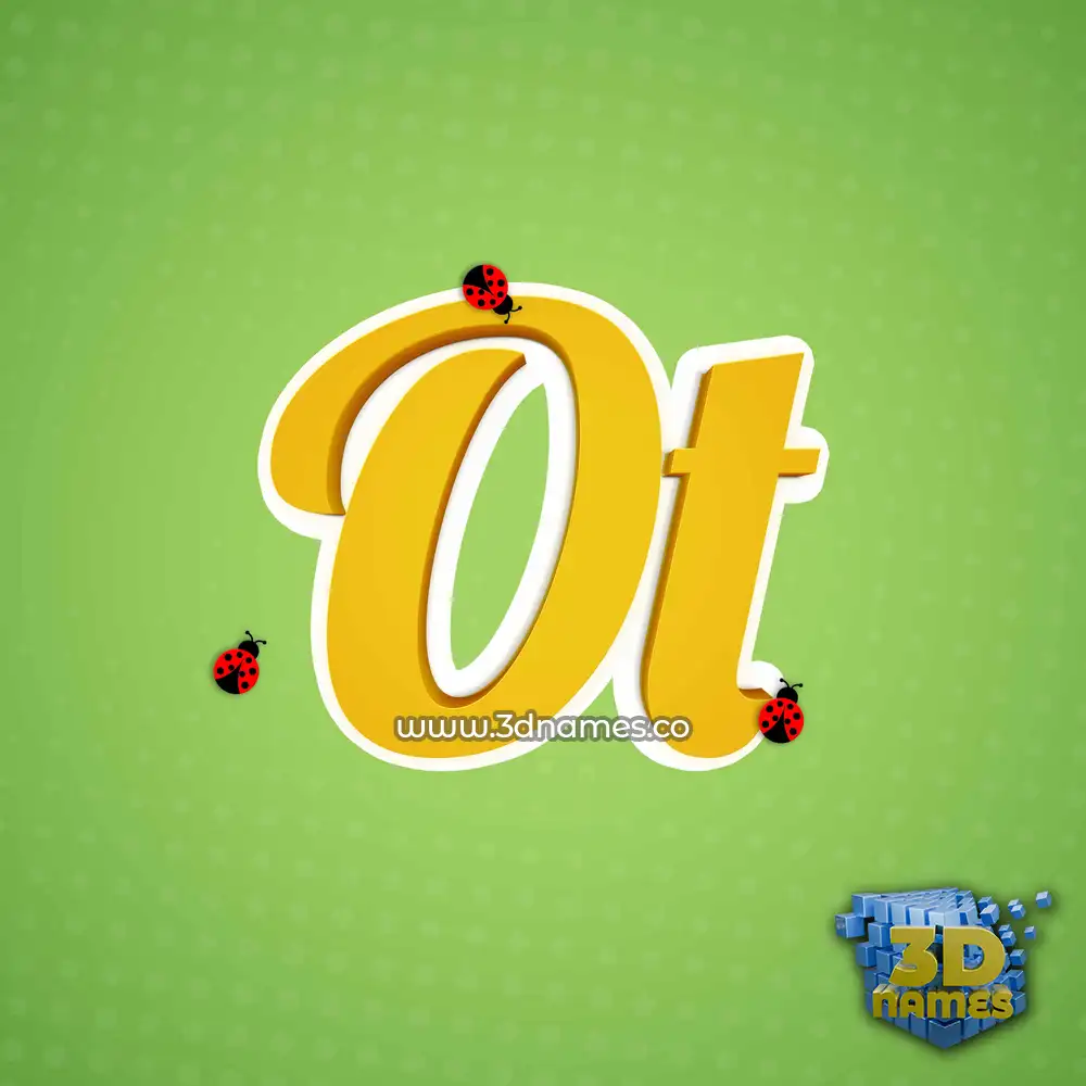 ot in Ladybugs style - 3D name wallpaper