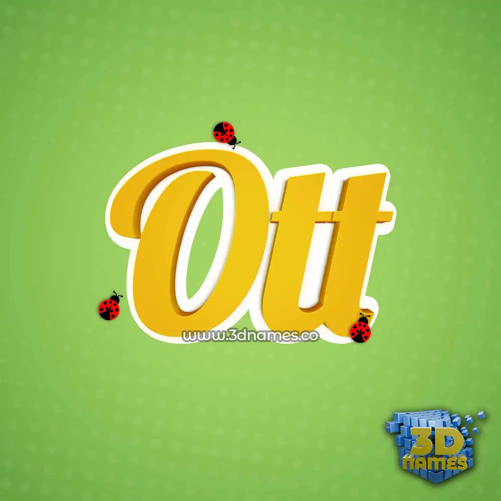 ott in Ladybugs style - 3D name wallpaper