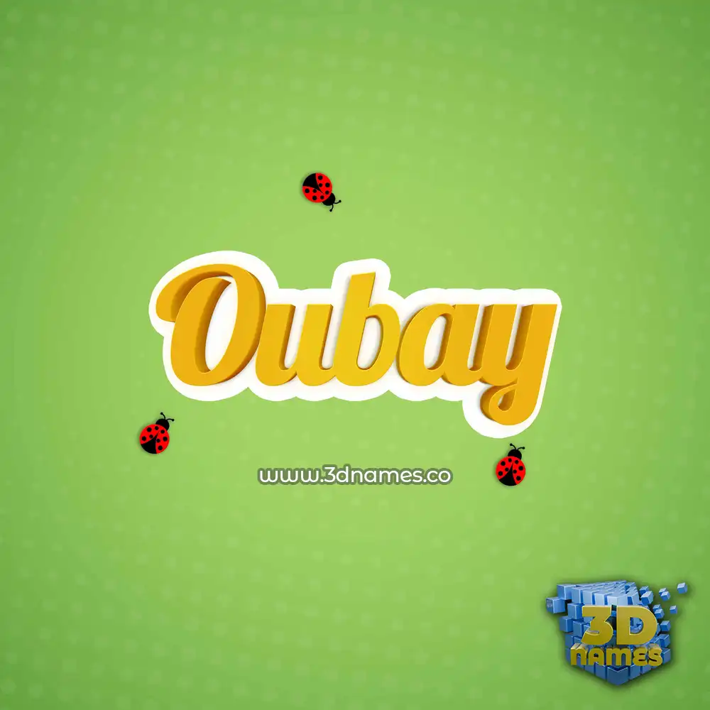 oubay in Ladybugs style - 3D name wallpaper