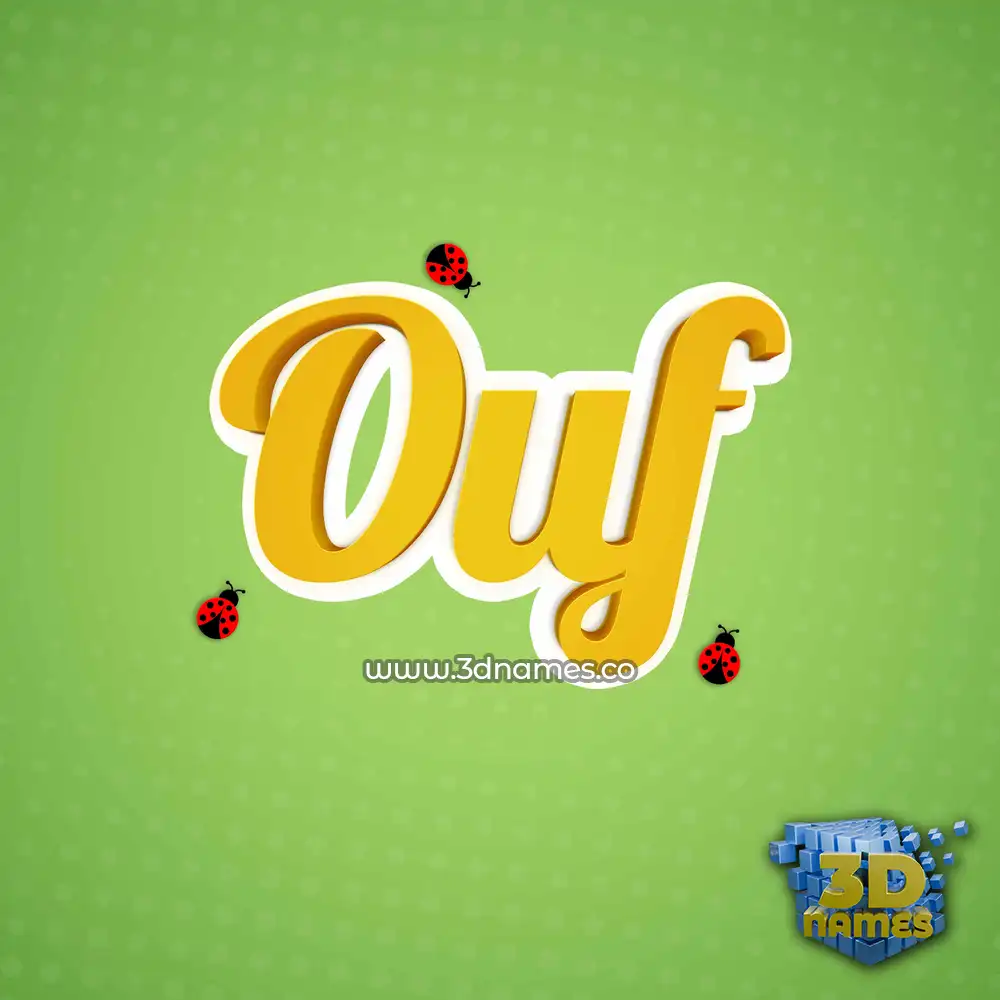 ouf in Ladybugs style - 3D name wallpaper