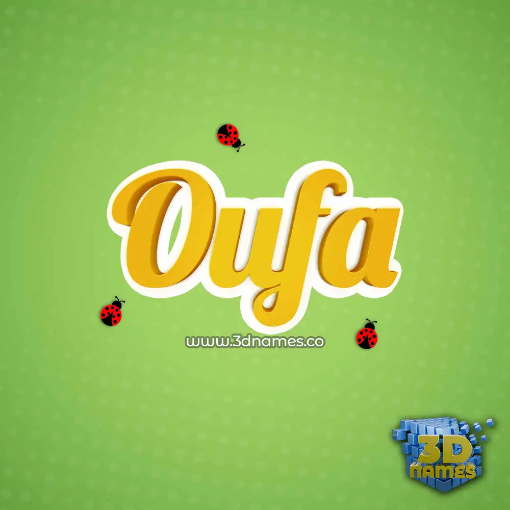 oufa in Ladybugs style - 3D name wallpaper