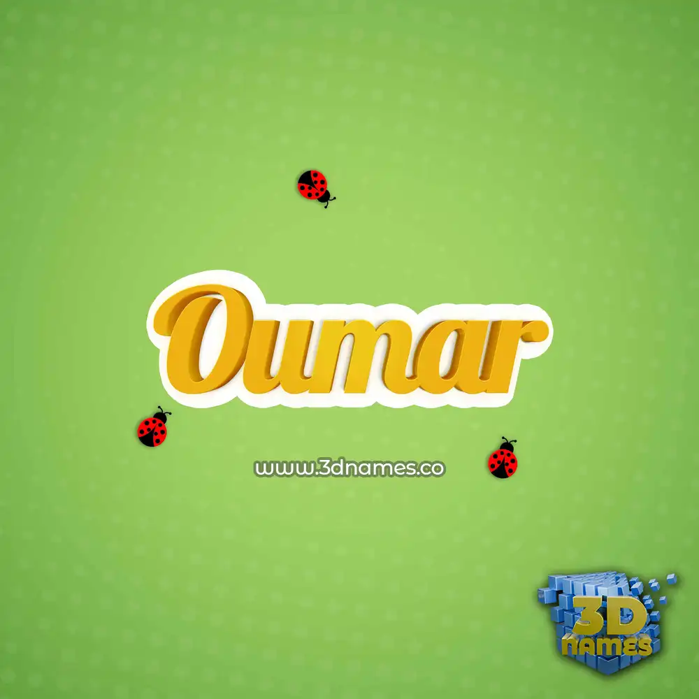 oumar in Ladybugs style - 3D name wallpaper