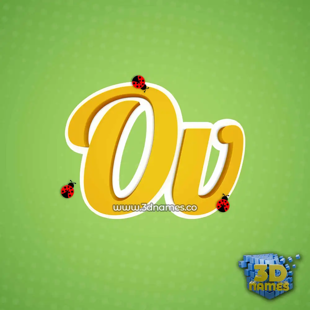 ov in Ladybugs style - 3D name wallpaper