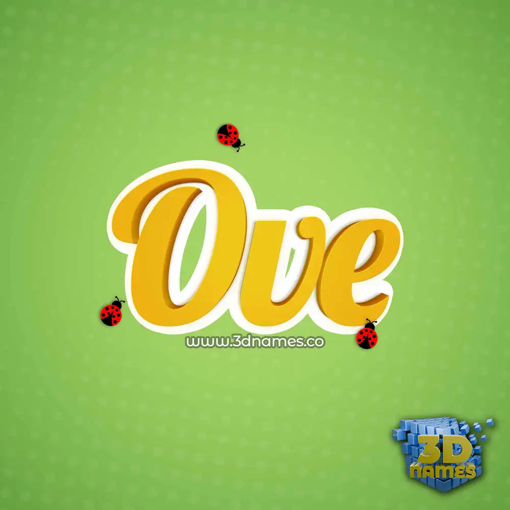 ove in Ladybugs style - 3D name wallpaper
