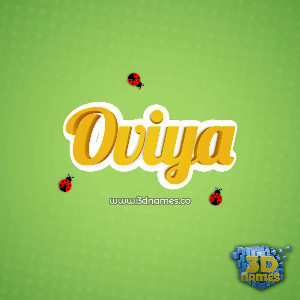 oviya in Ladybugs style - 3D name wallpaper