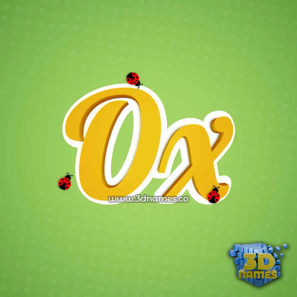 ox in Ladybugs style - 3D name wallpaper