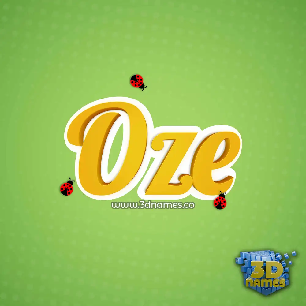 oze in Ladybugs style - 3D name wallpaper