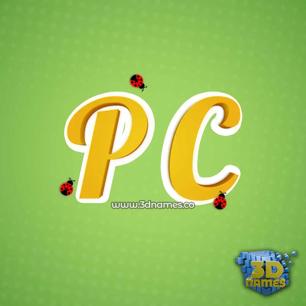 p c in Ladybugs style - 3D name wallpaper