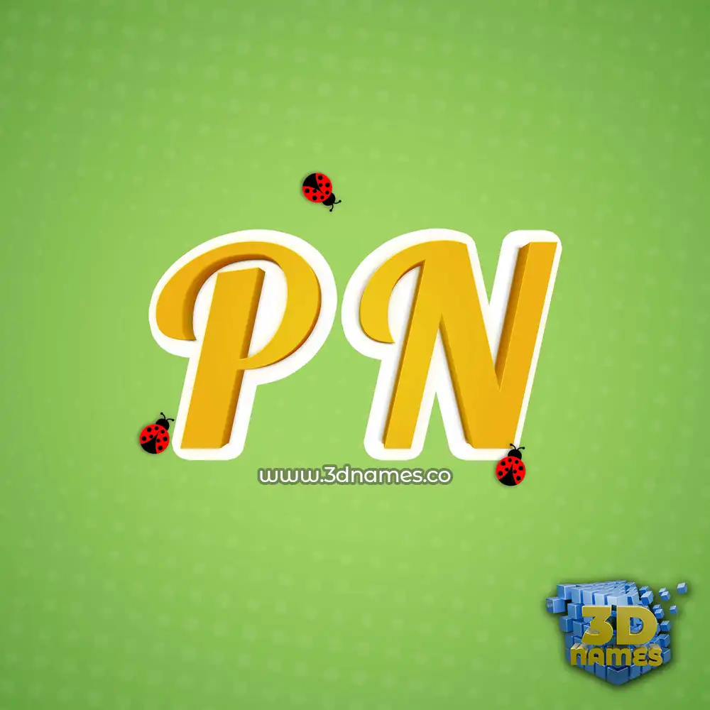 p n in Ladybugs style - 3D name wallpaper