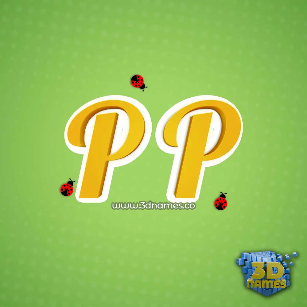 p p in Ladybugs style - 3D name wallpaper