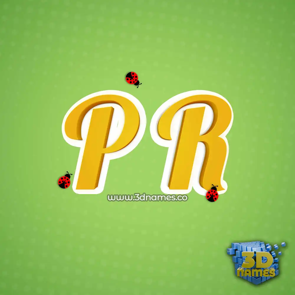 p r in Ladybugs style - 3D name wallpaper
