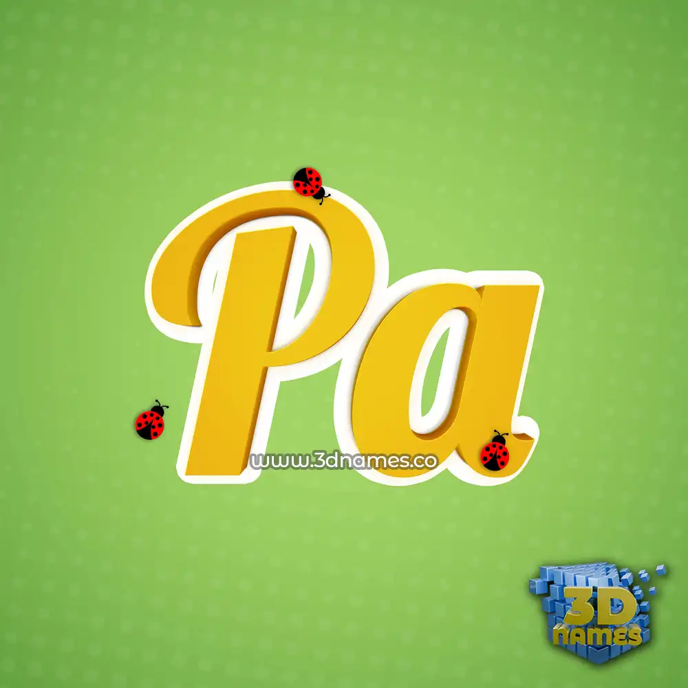 pa in Ladybugs style - 3D name wallpaper
