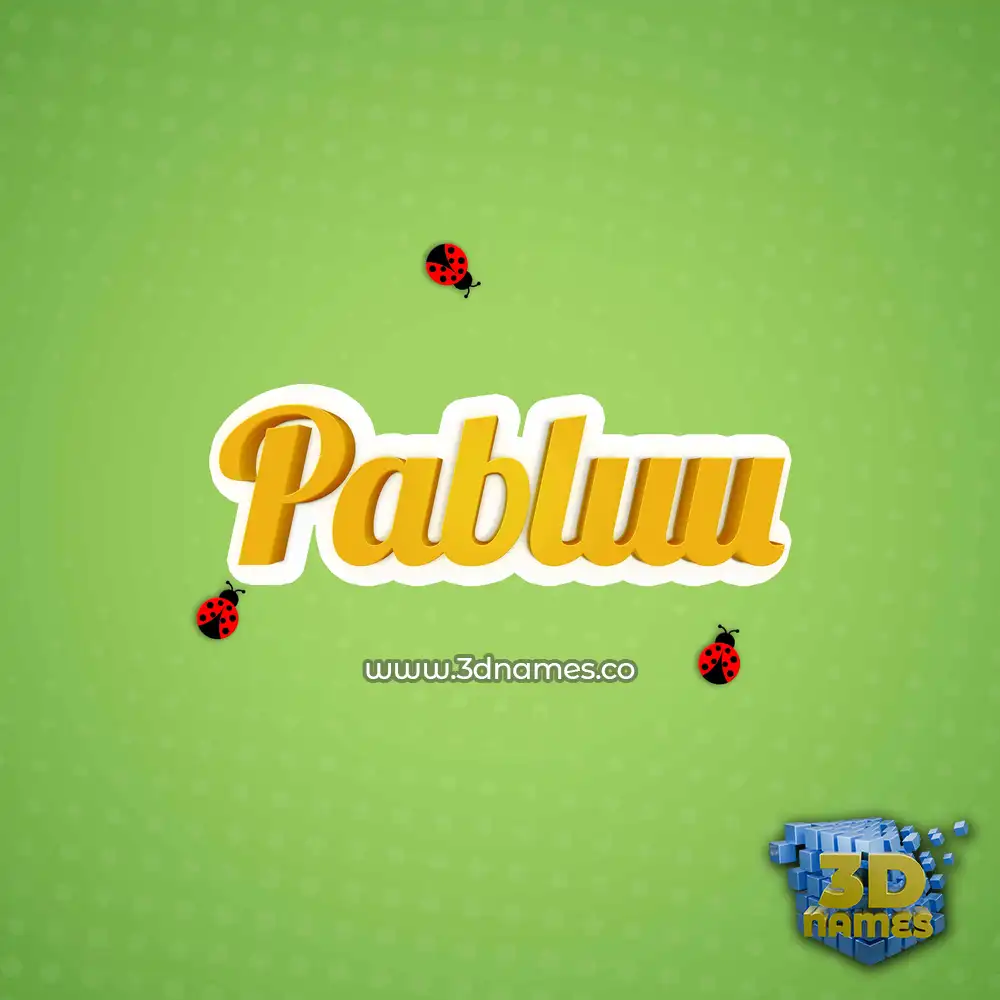 pabluu in Ladybugs style - 3D name wallpaper