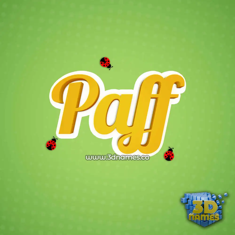 paff in Ladybugs style - 3D name wallpaper