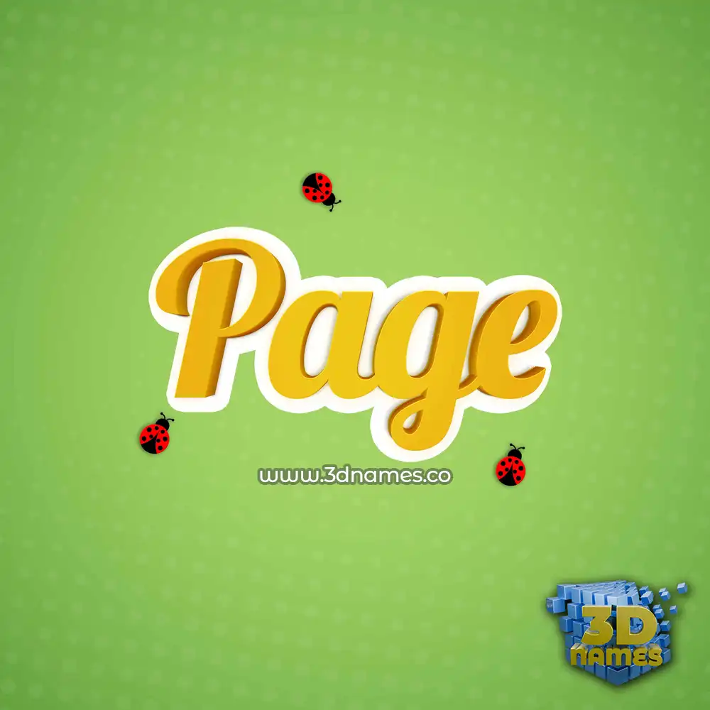 page in Ladybugs style - 3D name wallpaper