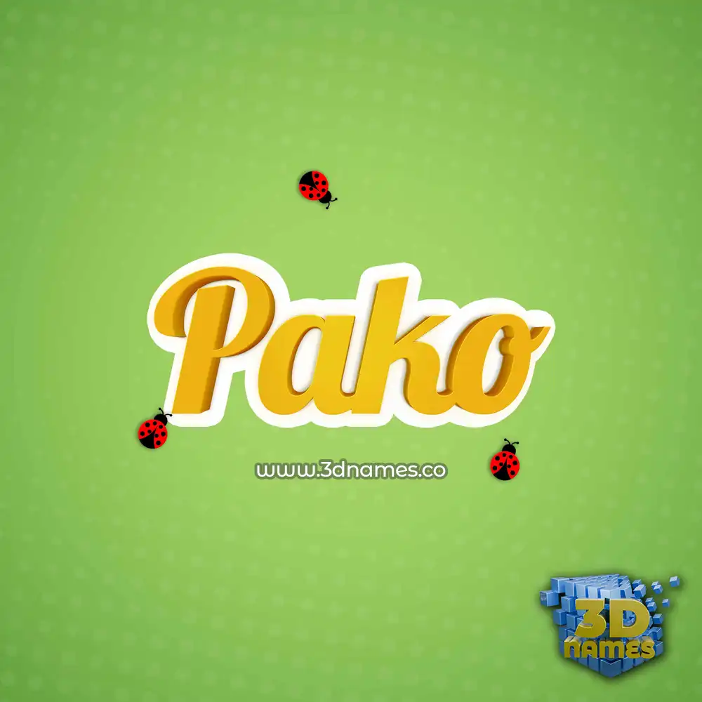 pako in Ladybugs style - 3D name wallpaper