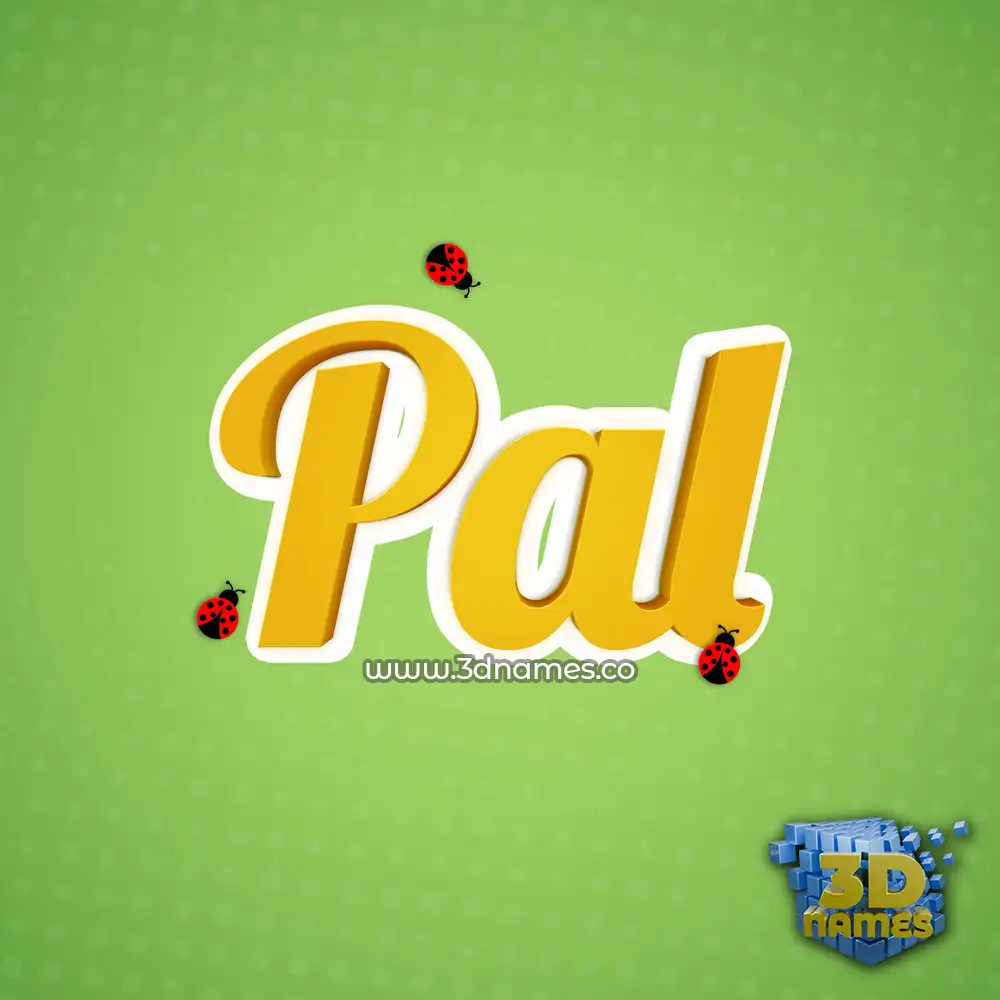 pal in Ladybugs style - 3D name wallpaper