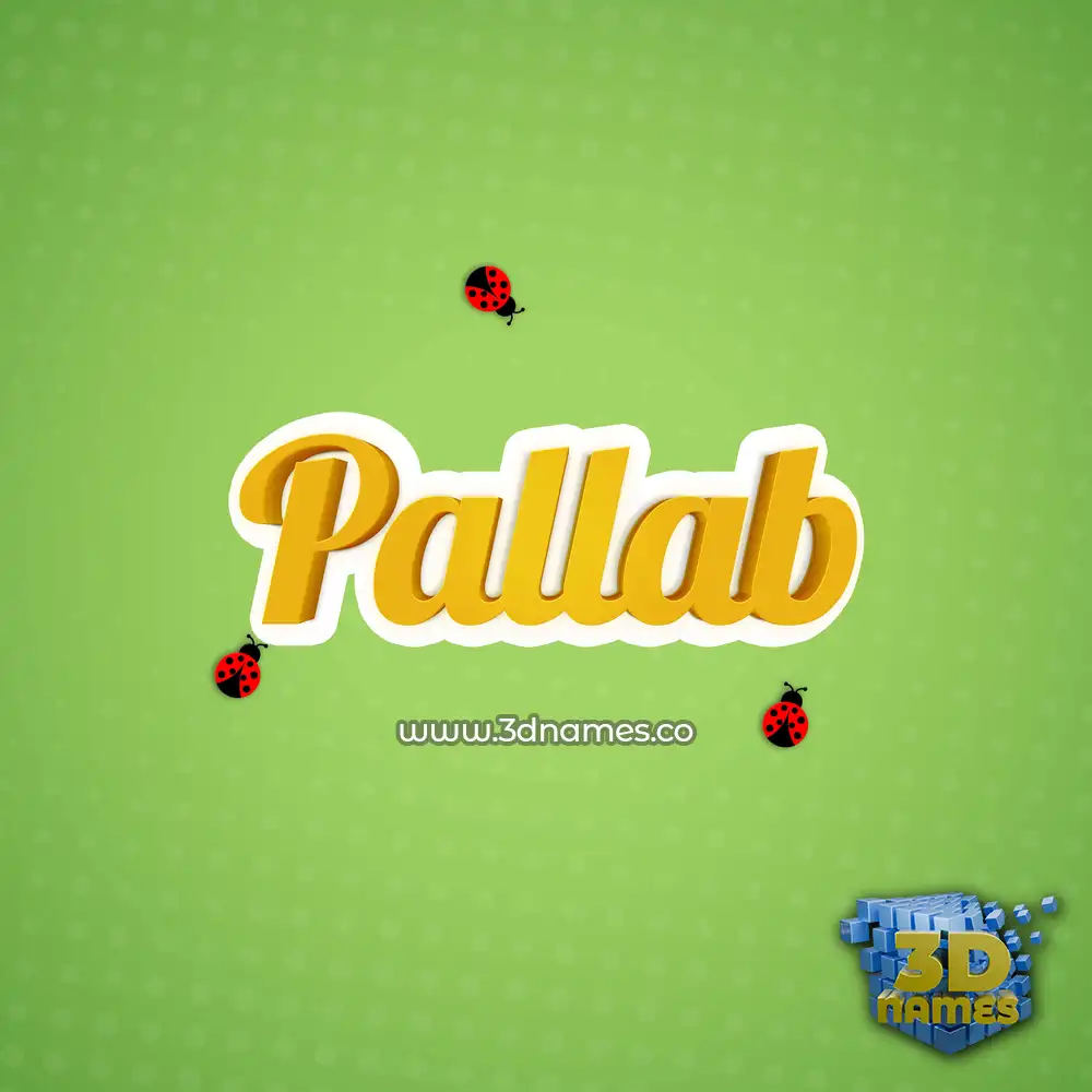 pallab in Ladybugs style - 3D name wallpaper