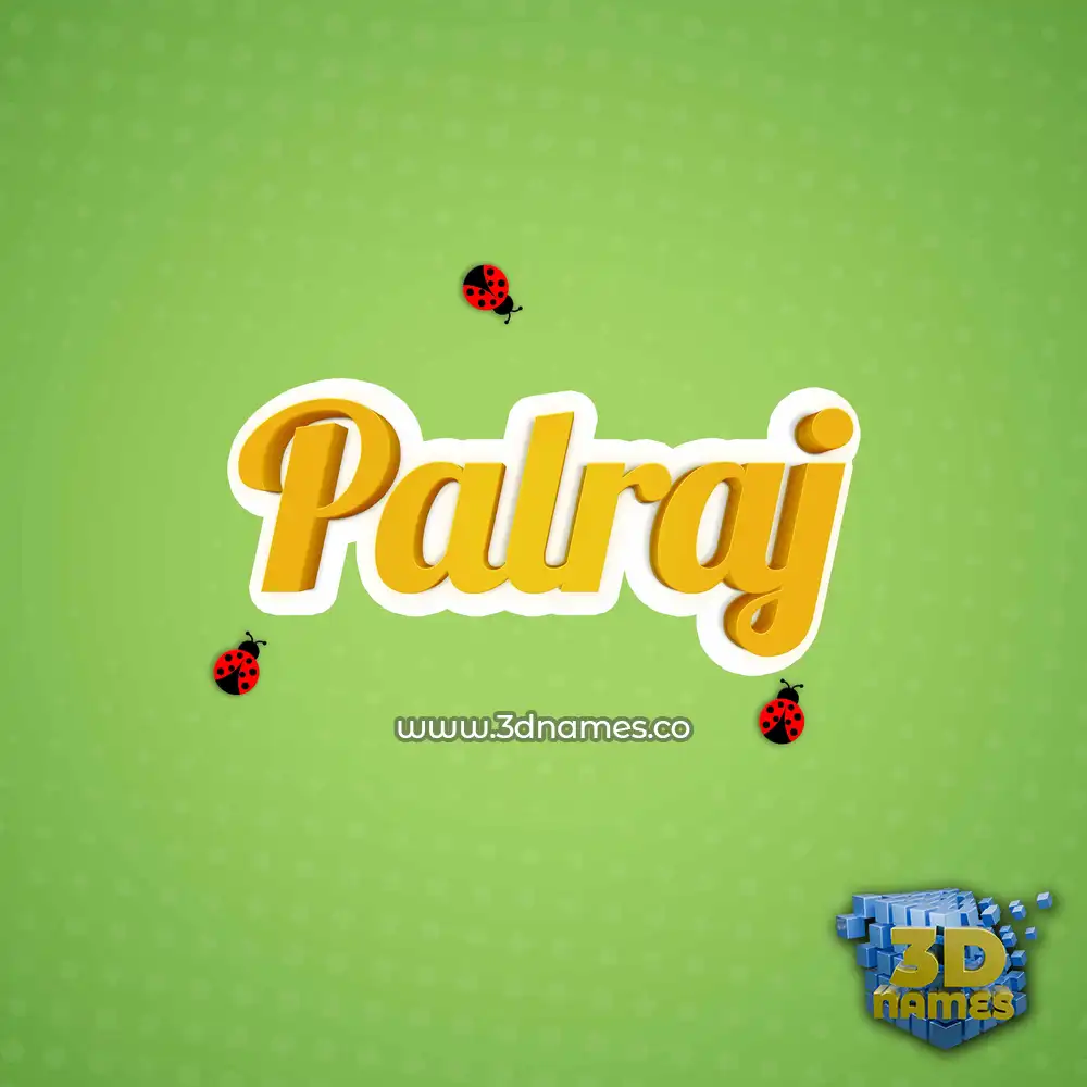 palraj in Ladybugs style - 3D name wallpaper