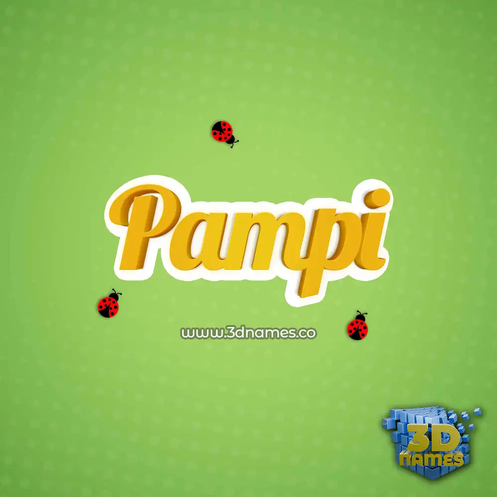 pampi in Ladybugs style - 3D name wallpaper