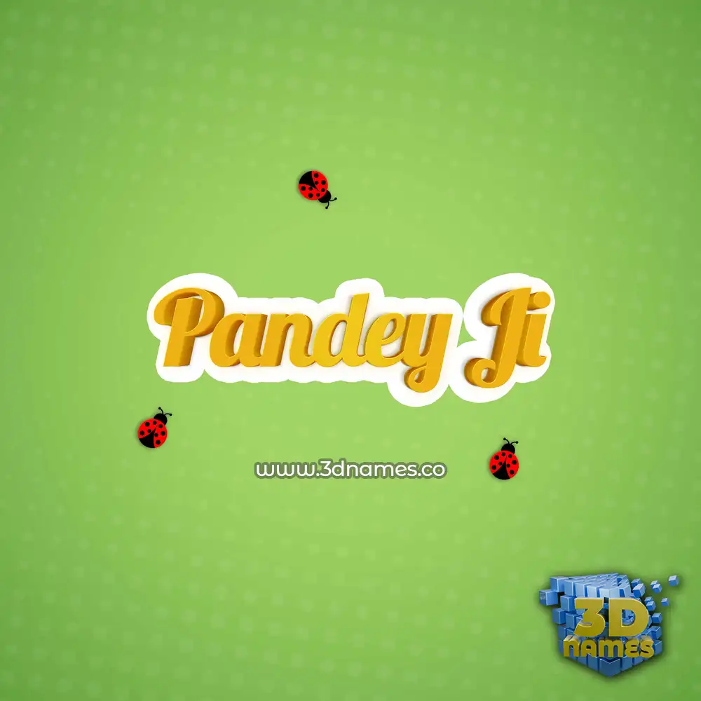 pandey ji in Ladybugs style - 3D name wallpaper