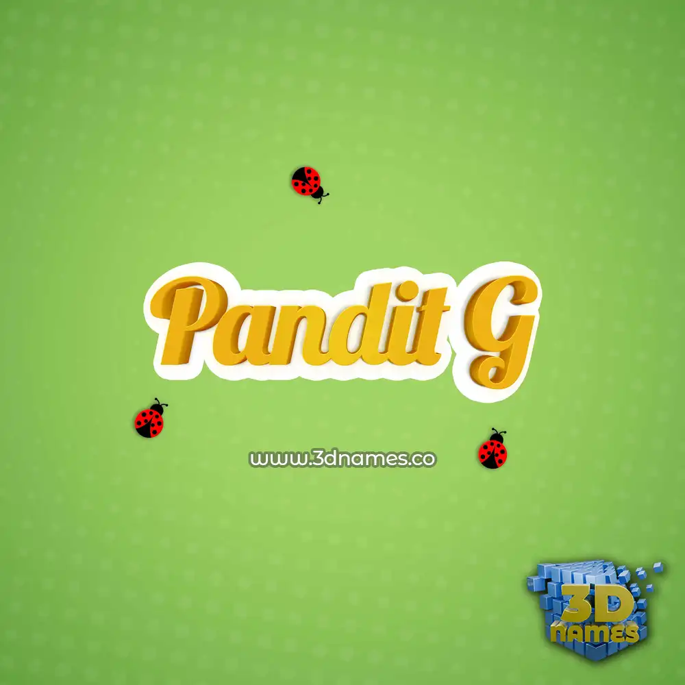 pandit g in Ladybugs style - 3D name wallpaper