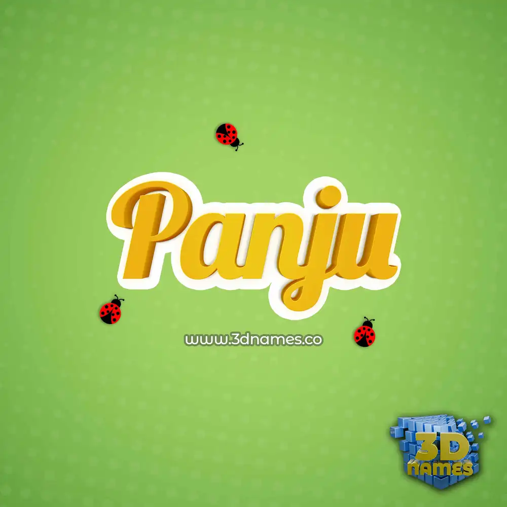 panju in Ladybugs style - 3D name wallpaper