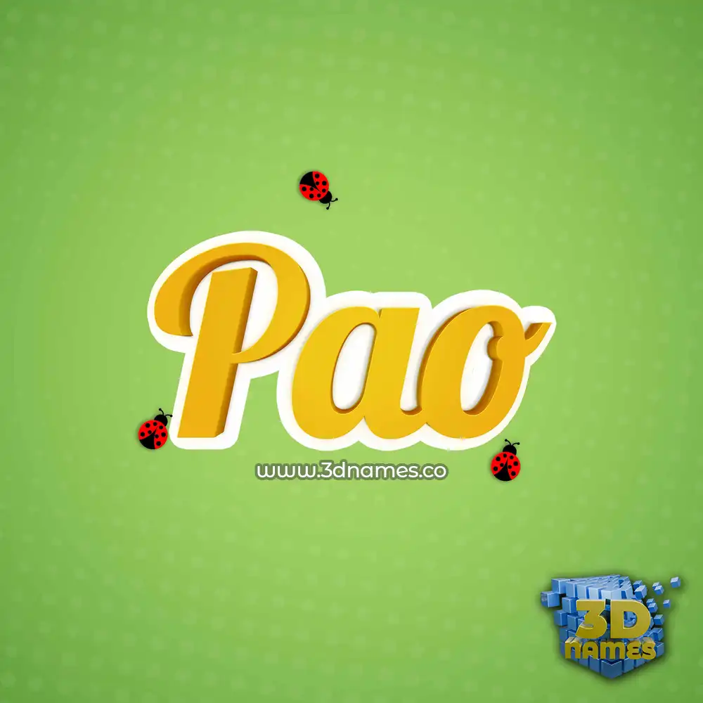 pao in Ladybugs style - 3D name wallpaper