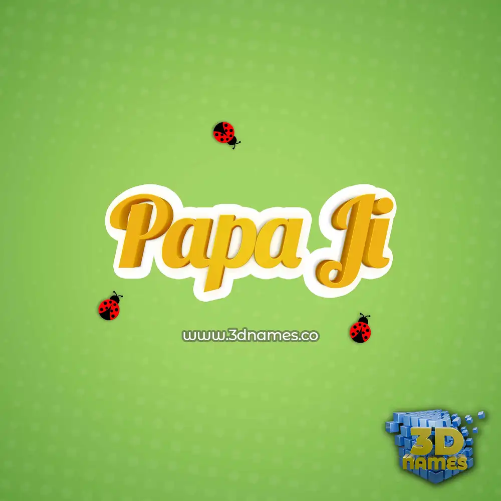 papa ji in Ladybugs style - 3D name wallpaper