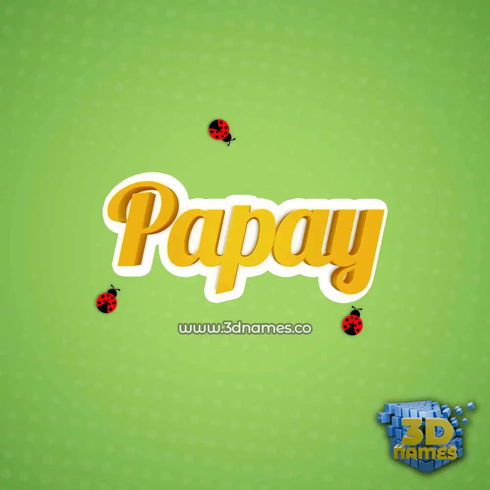 papay in Ladybugs style - 3D name wallpaper