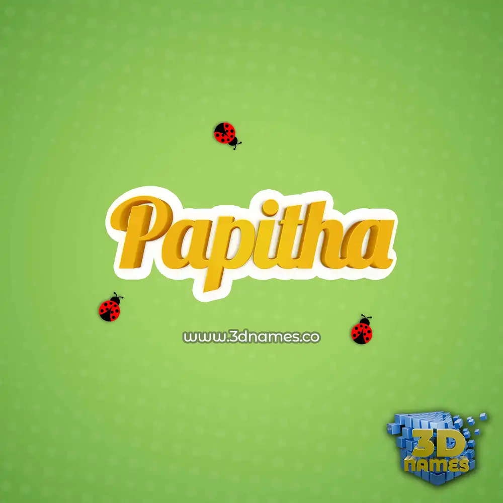 papitha in Ladybugs style - 3D name wallpaper