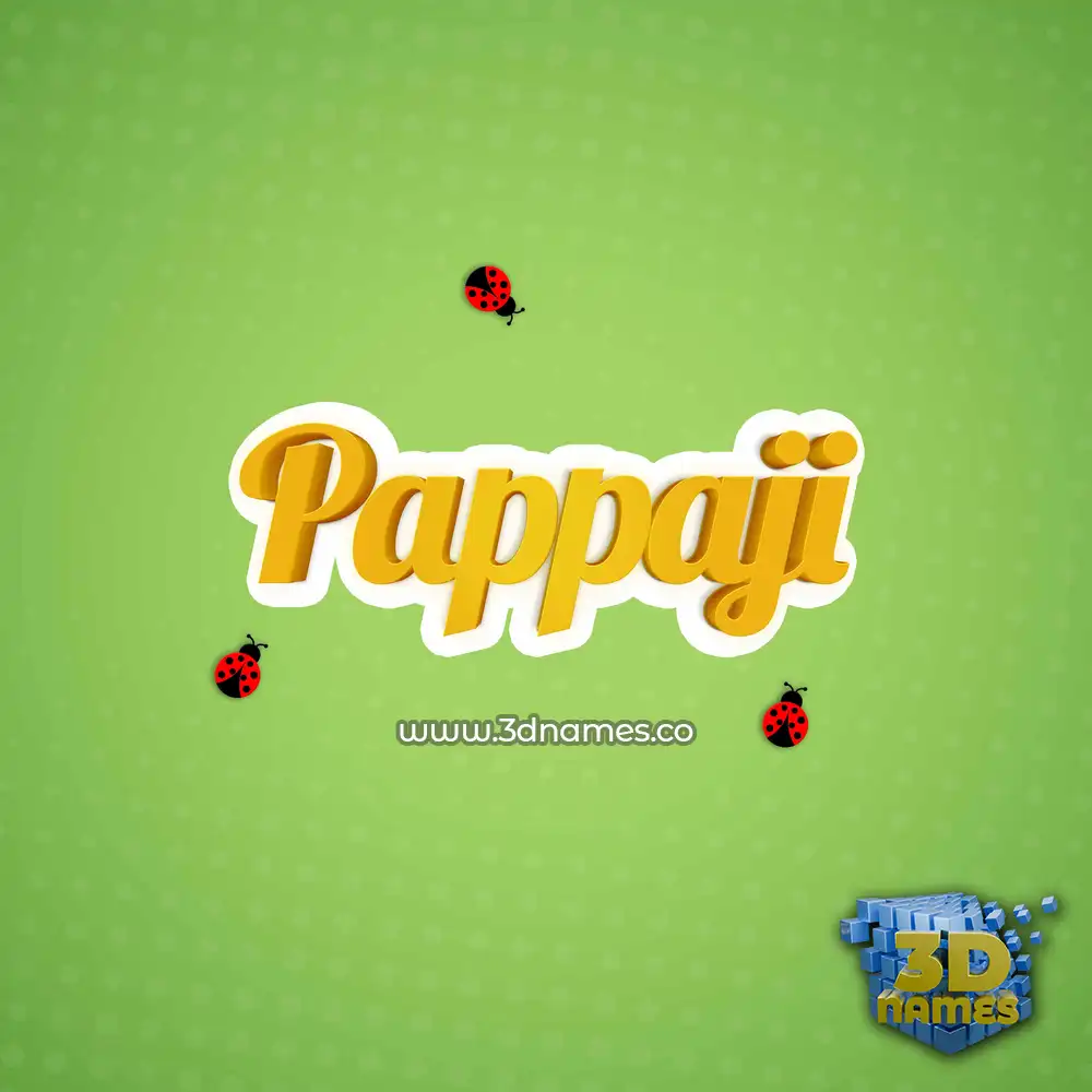 pappaji in Ladybugs style - 3D name wallpaper