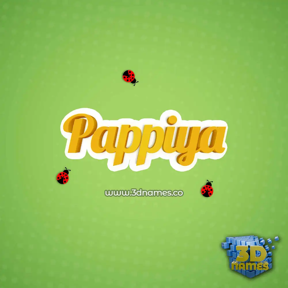 pappiya in Ladybugs style - 3D name wallpaper