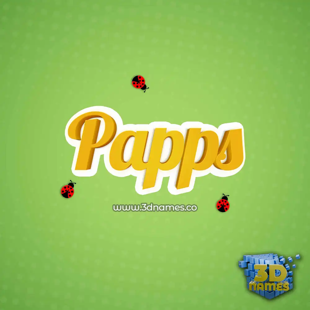 papps in Ladybugs style - 3D name wallpaper