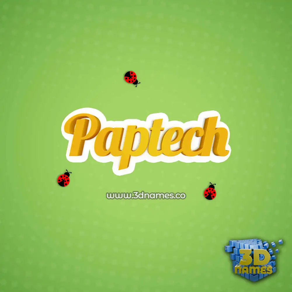 paptech in Ladybugs style - 3D name wallpaper