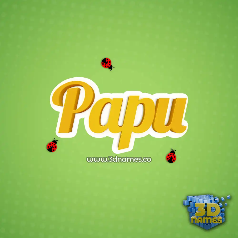 papu in Ladybugs style - 3D name wallpaper