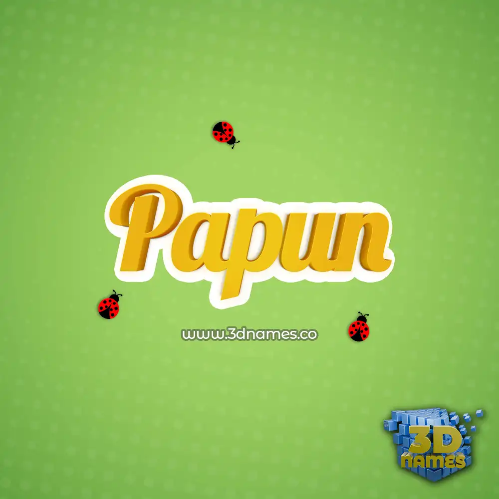 papun in Ladybugs style - 3D name wallpaper